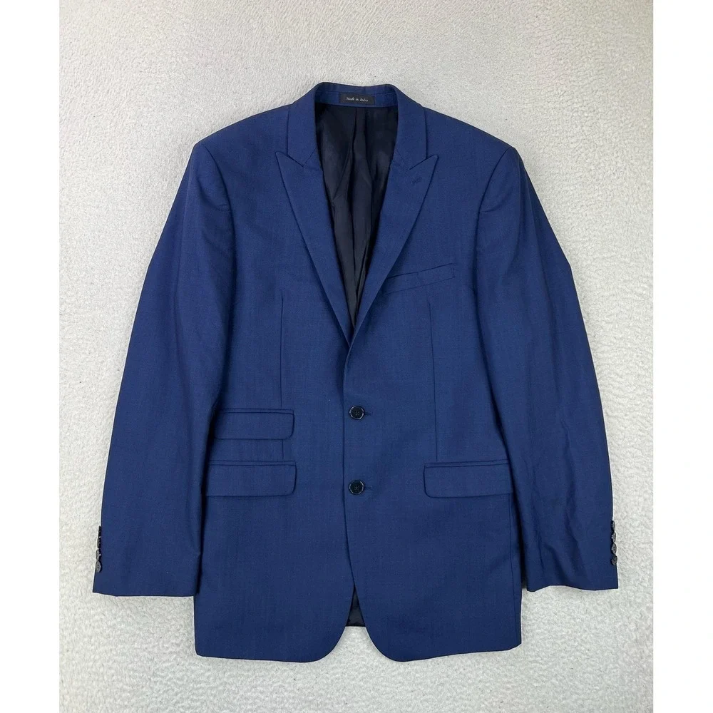 Calvin Klein Suit Jacket Mens 40R Blue Wool Extreme Slim Fit 2 Button Blazer